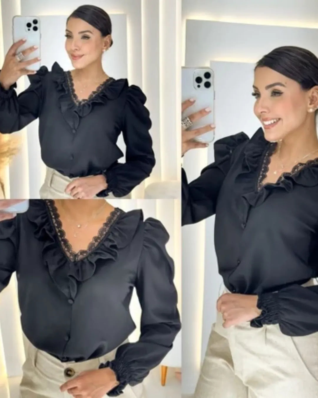 blusa manga bufante