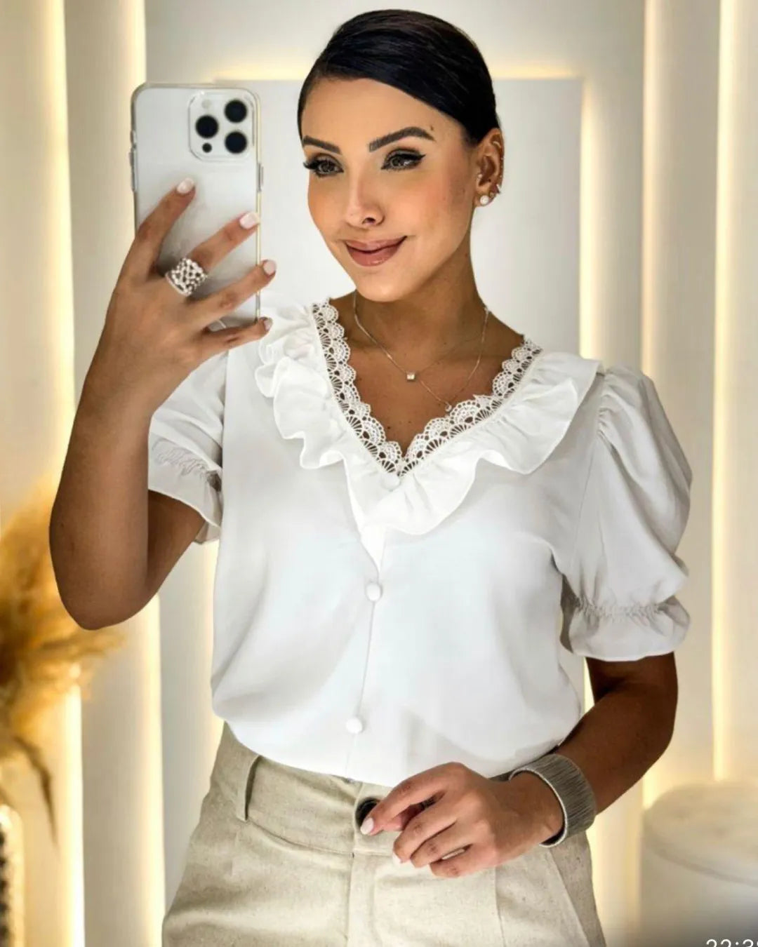 blusa manga bufante