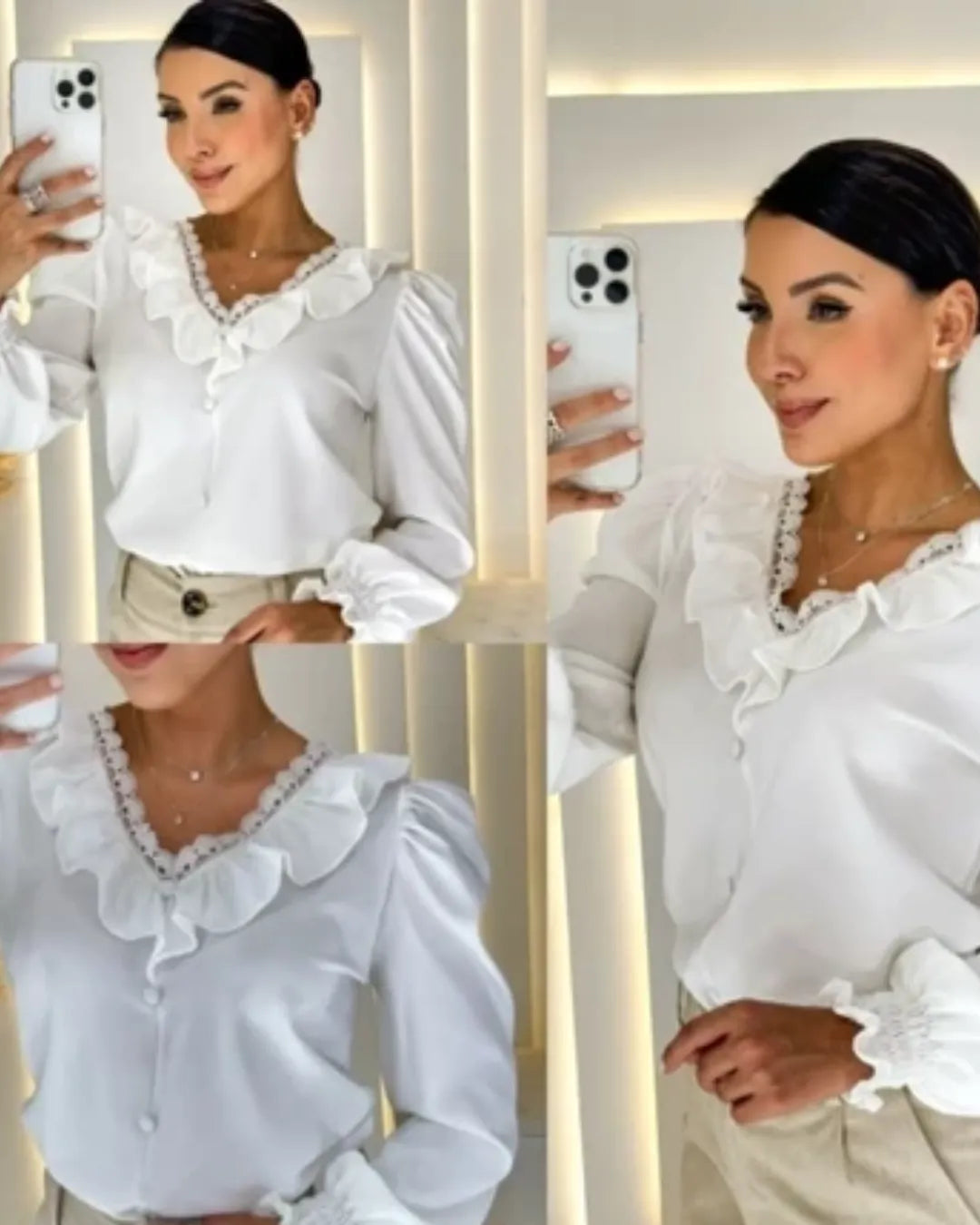 blusa manga bufante