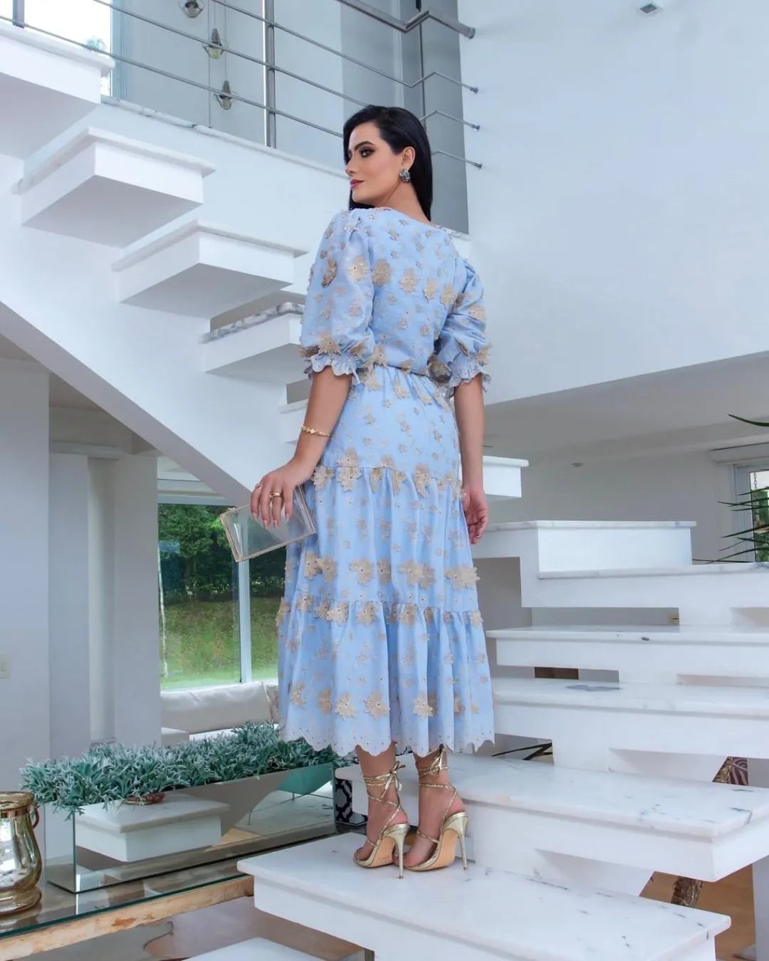 conjunto midi bordado