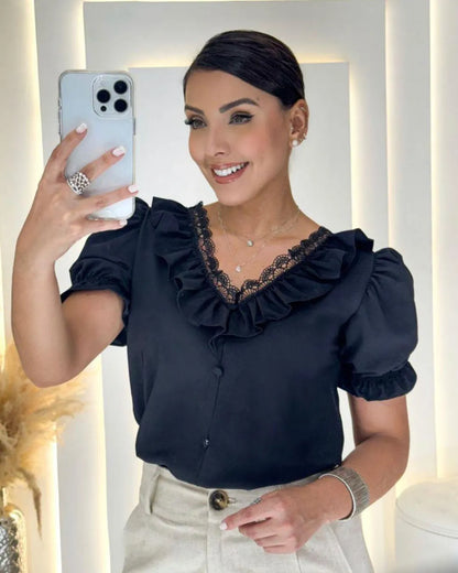 blusa manga bufante